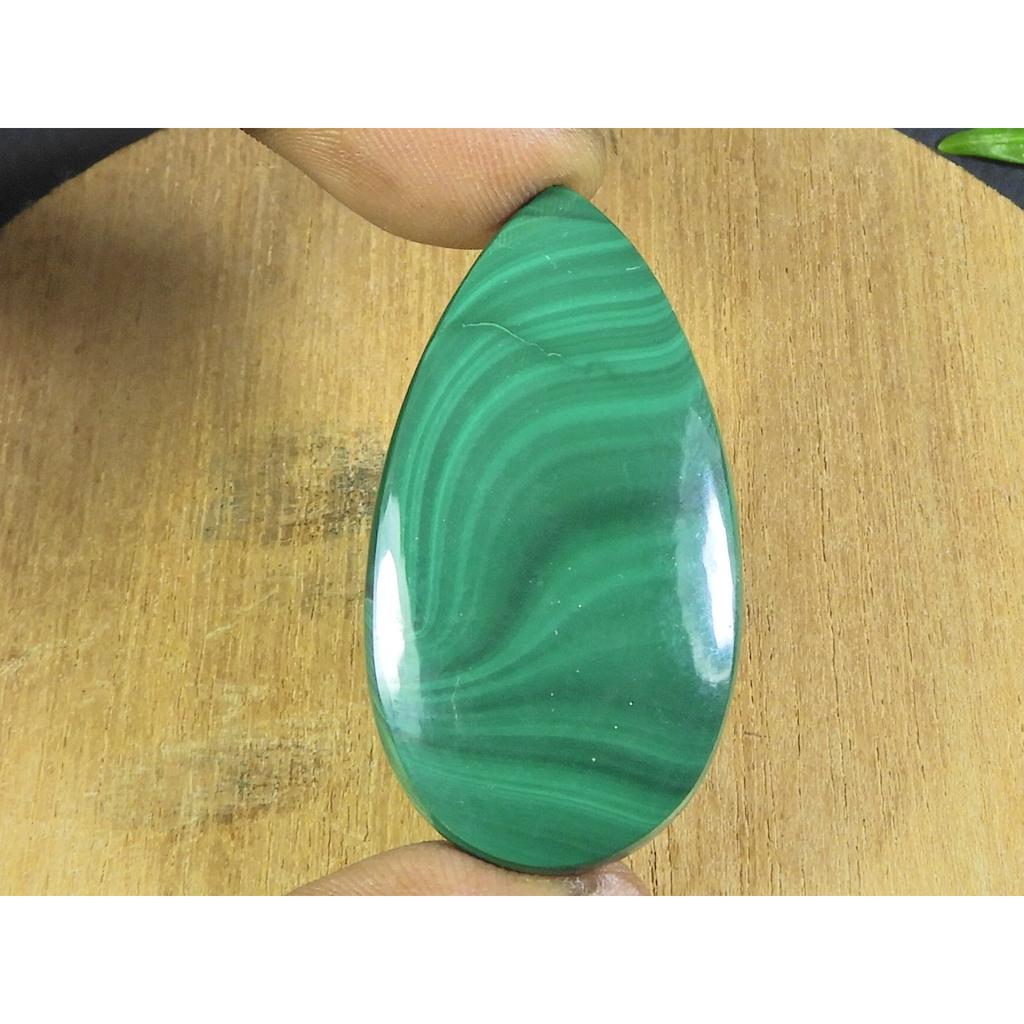 24X46X05MM Natural Green Malachite Pear Cabochon Loose Gemstone  80Cts. B-138