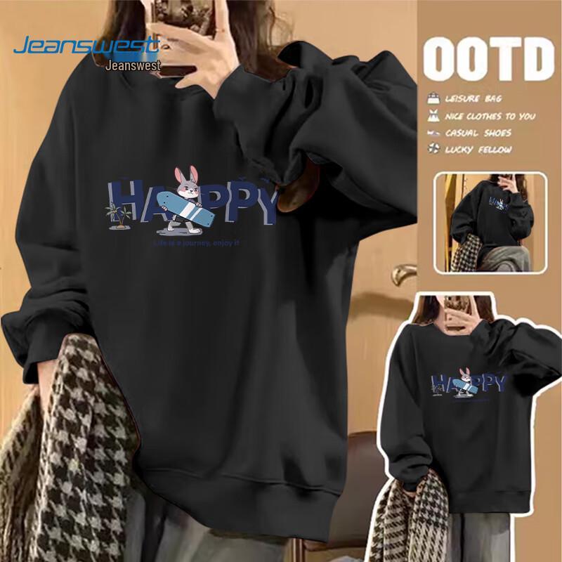 

JEANSWEST Women s American Retro Surfing Bunny Sweatshirt S