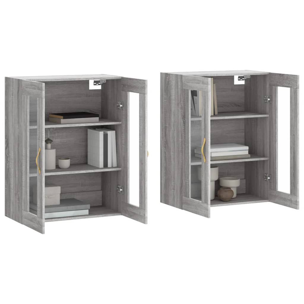 Wall Cabinets 2 pcs Grey Sonoma Wood Based Material
