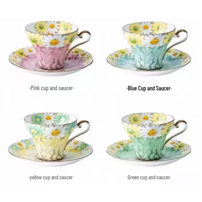 Jingruncheng Hand-Painted Cup, Saucer, and Spoon Set