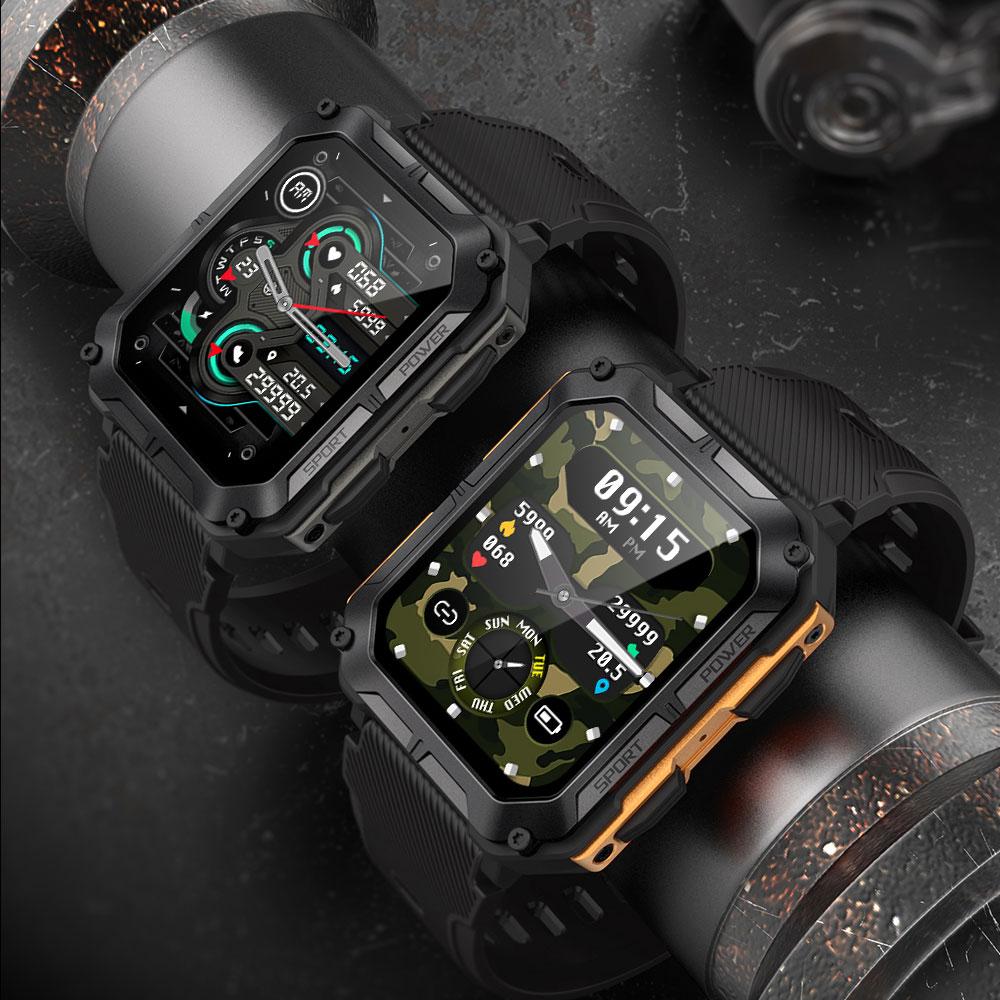C20 PRO Smartwatch Mannen Bluetooth Bellen Buitensporten 1,83 inch Groot Scherm Spraakassistent Fitness C20Pro Smartwatch