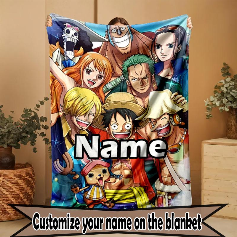 Custom Name Personalized One Piece Print Blanket, Home Decor, Bedroom, Sofa, Camping, Couch, Gifts for Birthday Christmas