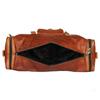 Men's Brown Genuine Goat Leather Travel Luggage Duffel Gym Overnight Bag New
