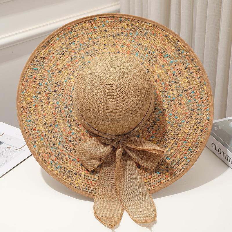 Korean Version Of Trendy Women'S Summer Sun Hat With Large Brim Straw Hat, New Sun Hat Beach Hat Sun Hat Outdoor Sun Hat