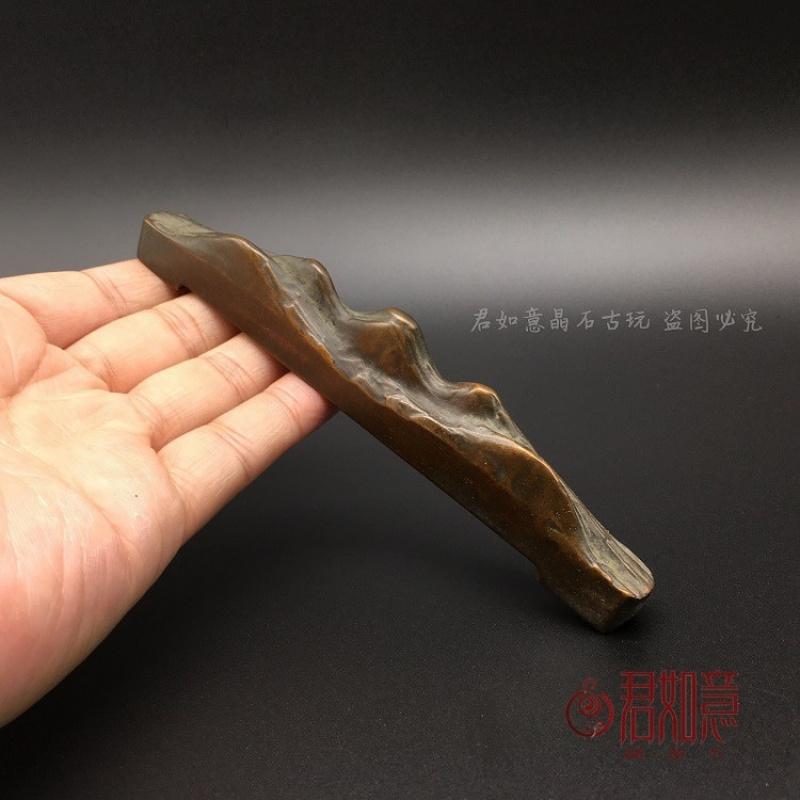 Mountain Solid Copper Rockery Shape Pen Stationery Supplies Brush Holder Desktop Small Town