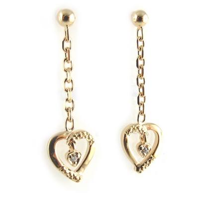 [L1767] - Gold Plated 'Love' Earrings