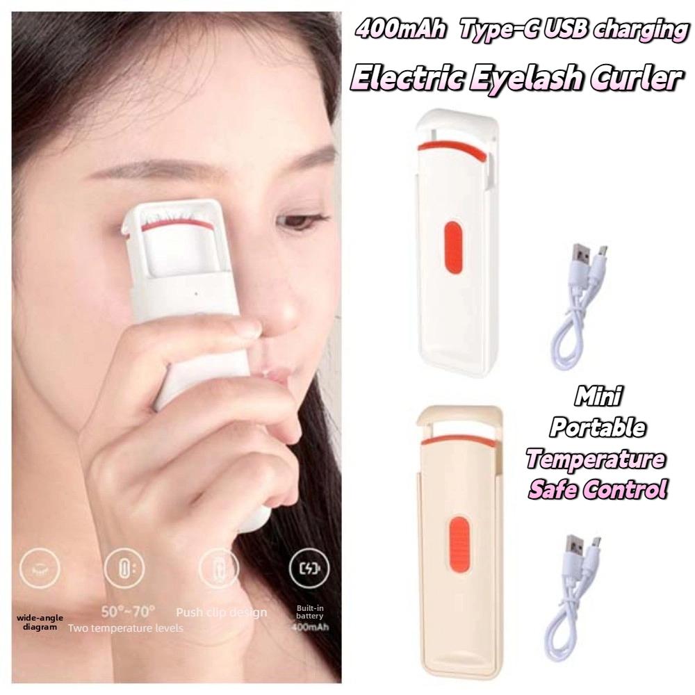 Mini Electric Eyelash Curler Makeup Tools Fast Heating Heated Eyelash Curler Long-lasting Type-C Charging
