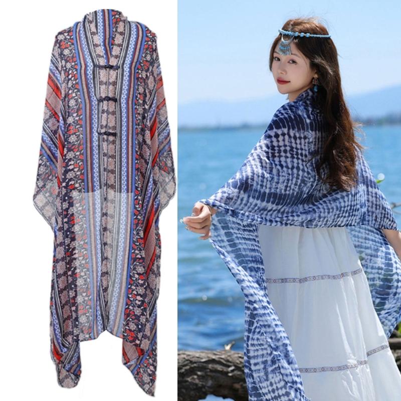 Lightweight Summer Scarf Shawl With Adjustable Knot Design For Outdoor Travel And Daily Use