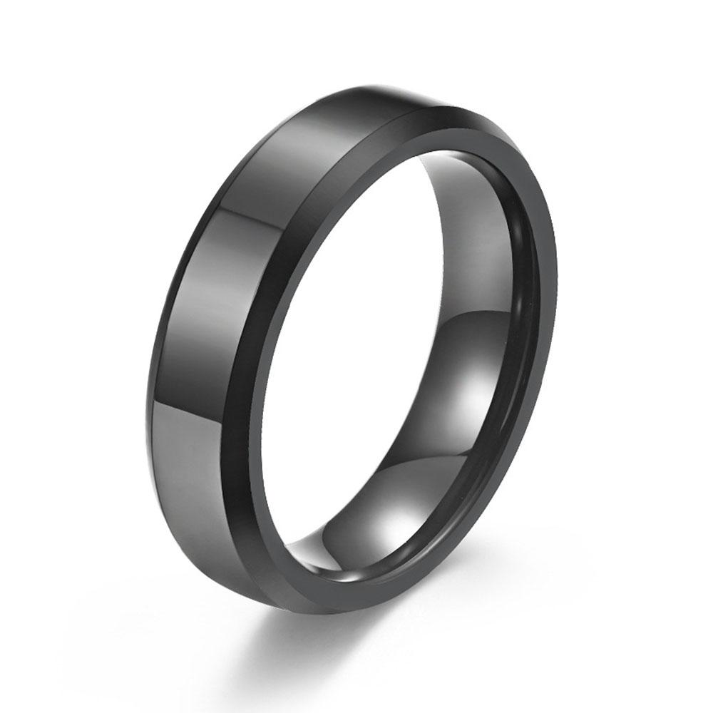 

6mm Double Beveled Tungsten Steel Smooth Ring 8mm Tungsten Anti-scratch Simple Men s Ring 13