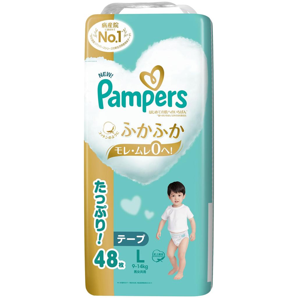 L Pampers the Best for Skin 48 Pieces [Tape Size] Diapers, First-time (9~14kg),