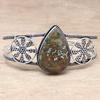 Rainforest Jasper Gemstone Handmade Silver Jewelry Cuff Bracelets 7''Adjustable