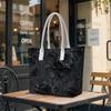 Gothic Black Rose Pattern Tote Bag Casual Fashion Daily Shoulder Handbag for Women