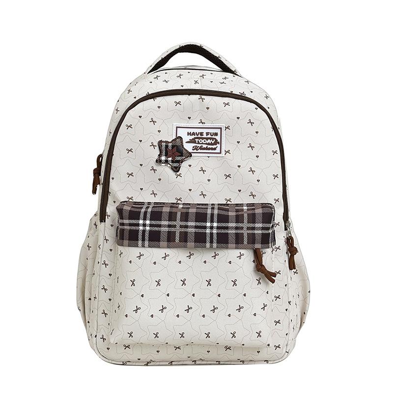 Schoolbag bow backpack high value ins fresh and sweet junior high school students lightweight large capacity backpack