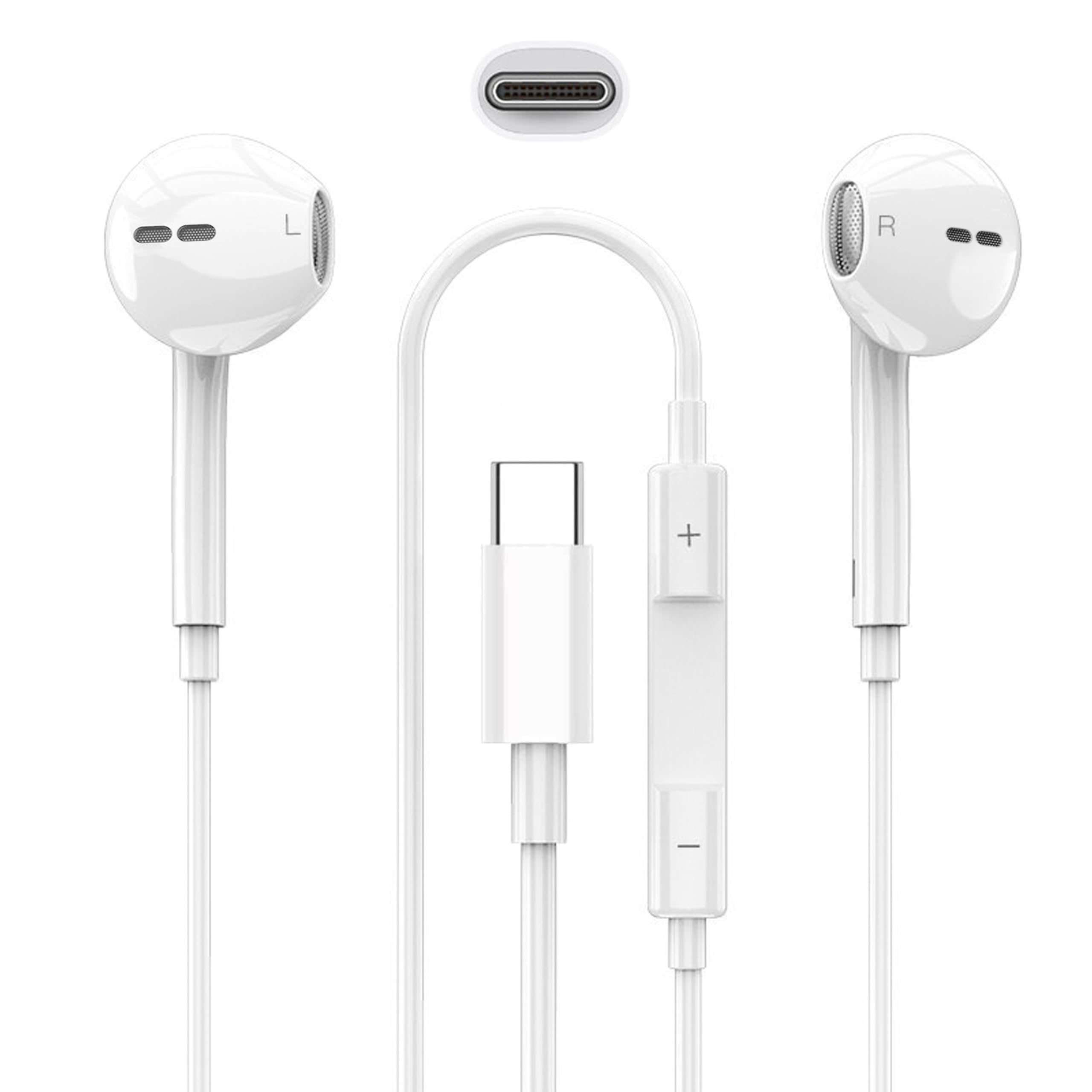 

[2025 Improved Model] Genuine Type-C Wired Earphones Compatible with iPhone 1615 Series and Android. Includes Type-C Stereo Earbuds with Mic for