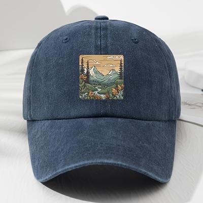 Baseball Cap, Landscape Print, Retro Men's and Women's Fashionable Outdoor Hat, Outdoor Sports, Fishing, Hiking, Camping