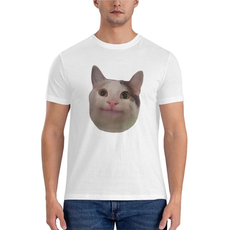 Beluga Cat Meme Face Uśmiechnięty Aktywny T-shirt męskie graficzne t-shirty t-shirty oversize męski t-shirt