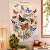Zussun Butterfly Tapestry Vertical Vintage Floral Tapestries for Bedroom Aesthetic Flower Plant Tapestrys Wall Hanging Retro Beige Cute Colorful Art