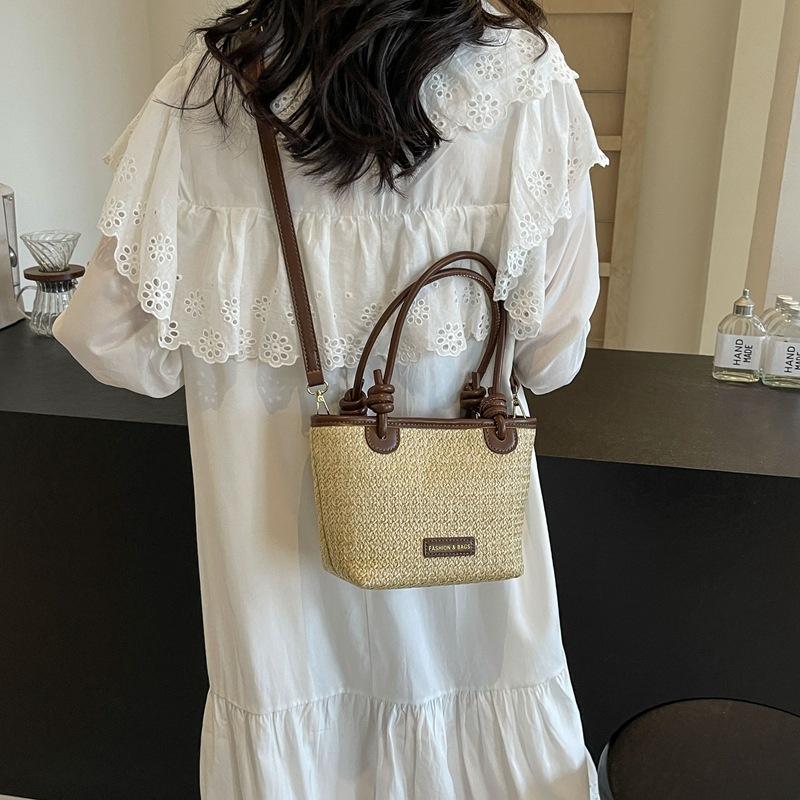 Dámská slaměná taška Commuter s velkou kapacitou, nová módní a všestranná taška přes rameno z roku 2024, oblíbená taška do podpaží