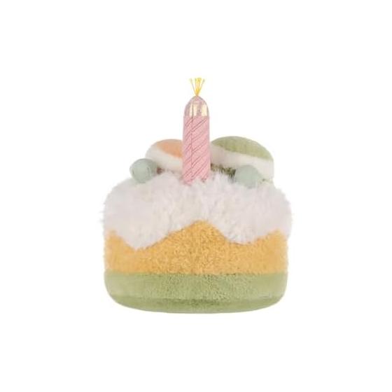 Apricot Lamb Macaron Birthday Cake Plush Toy for Boys and Girls, Soft, Cute, Fluffy, 18cm