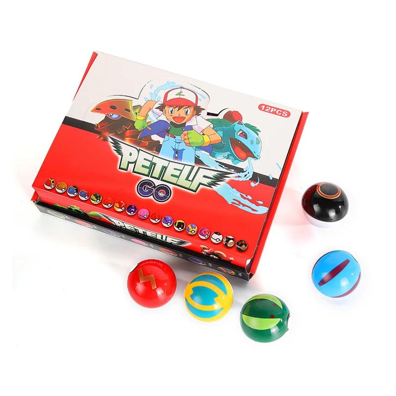 12Pcs/Set  Poke Sphere Figurine Toys Anime Pikachu Pocket Monster Pet Elf Pvc Figurine Action Collection Model Dolls Gifts