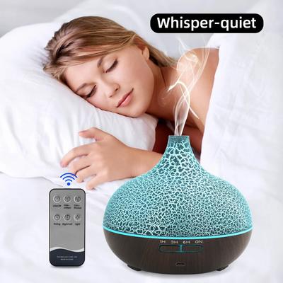 2-in-1 Ultrasonic Cool Mist Humidifier 550ml Aromatherapy Essential Oil Diffuser With Remote Control & 6 Oils for Spa-Room