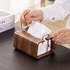 Nordic Wooden Tissue Box Retro Tissue Holder Living Room Napkin Holder Household Desktop Paper Towel Holder Home Decoration