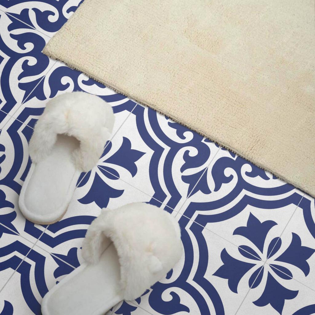 Vinyl Decoration with Print for Tool-Free Assembly 120x60 cm Plant Pattern in Tiles
