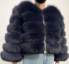 Kurzer Wintermantel aus Kunstfuchs für Damen - Europäischer & Amerikanischer Stil, Langärmelig