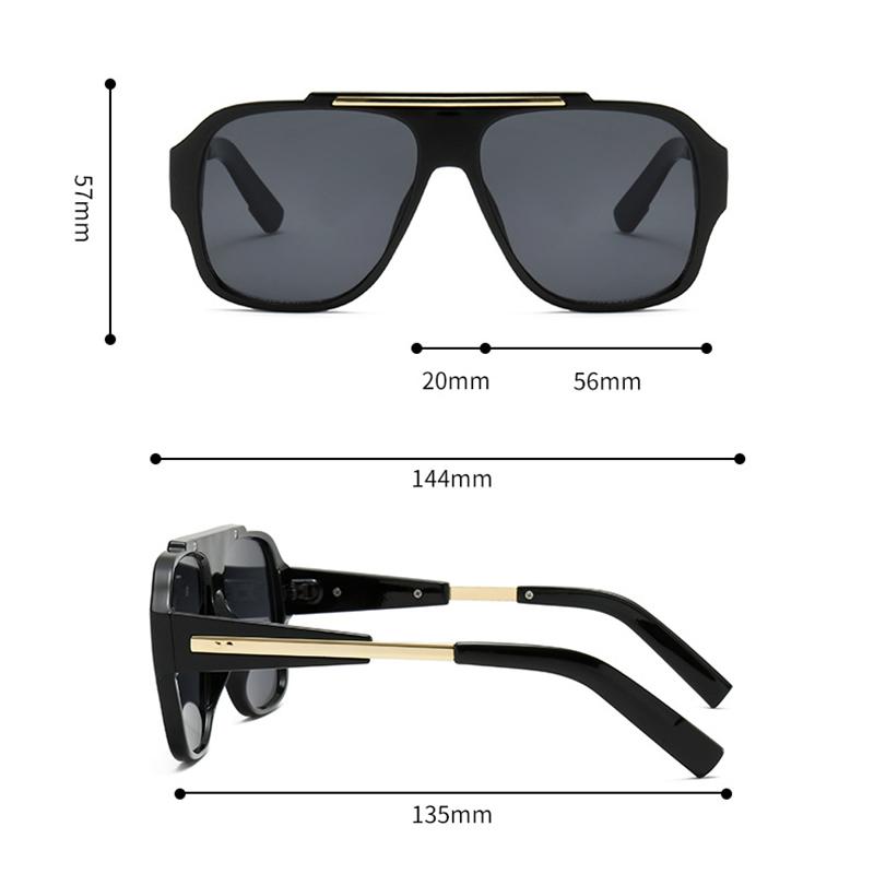  New Fashion Rivets Square Women Sunglasses Shades UV400 Retro Trending Gradient Men Punk Yellow Sun Glasses