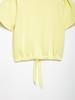 Spring 2026 Yellow Short Sleeve Knitwear with Bow Decoration for Women - European & American Style