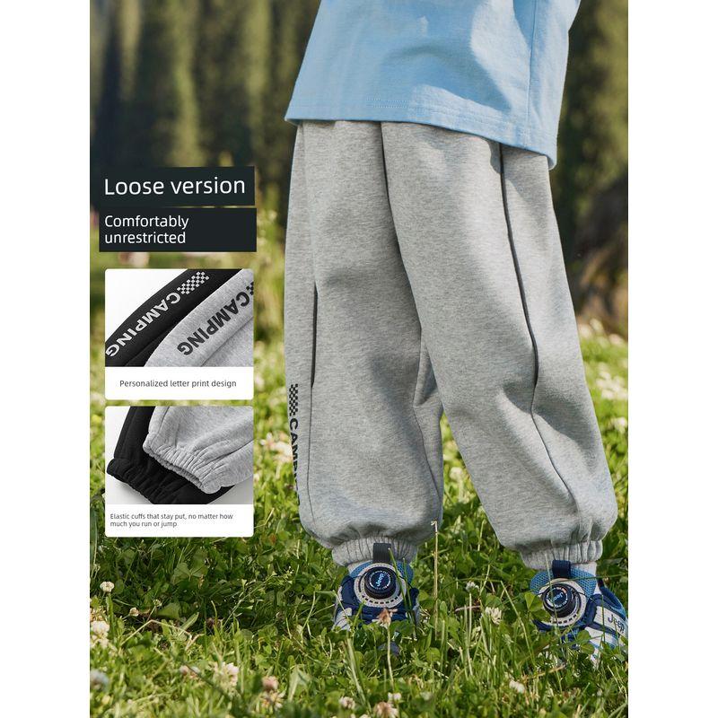 Right European Style Boys' Outdoor Long Pants Casual Knit Sports Pants Spring and Autumn New Children's Clothing Toddler Sweatpants Trendy