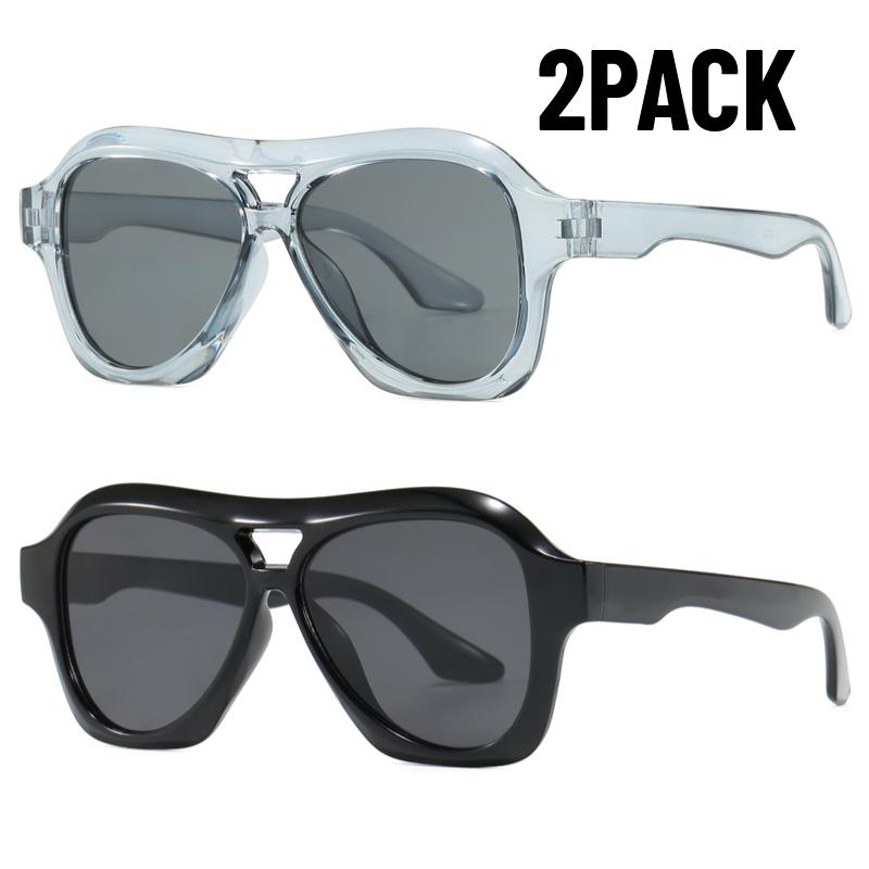 2PACK Fishing Sunglasses Men Women Protection Eyeglasses Trend New Simple Large Frame UV400 Goggles Retro full-frame Sun Glasses