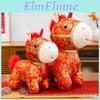 Traditional Chinese New Year Red Horse Plush Toy With Pp Cotton Fill For Holiday Decor
