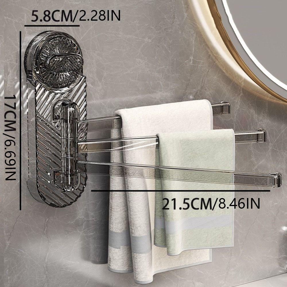 180°Rotating Suction Cup Towel Rack Multi-pole Clothes Hanger Bathroom Towel Pole  for Kitchen