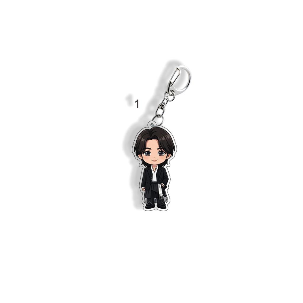 7pcs BTS Keychain, Bangtan Boys Formal Cartoon Figure Keyring, Kpop ARMY Fans Bag Charm,Kpop Idol Bag Pendant