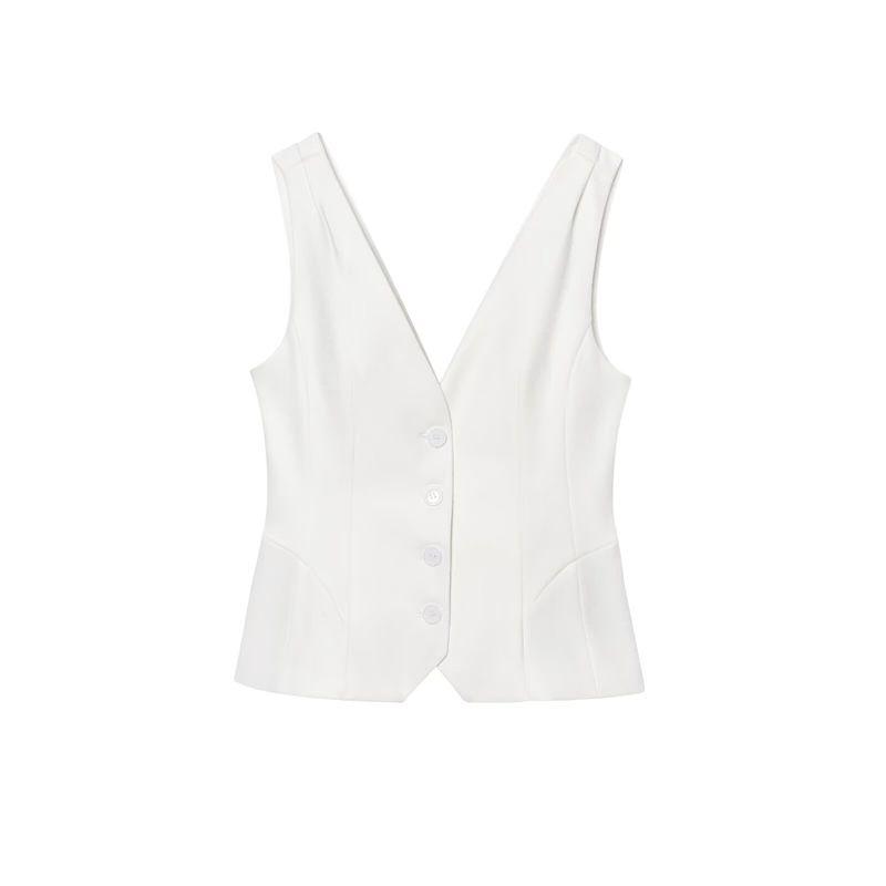 Kaslead New Women Clothes Western Style Minimalist V-neck Vest Vest Trousers 3503586 2734586