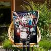 1PC Harley Quinn Good Night Outdoor Flannel Blanket Soft Plush Decor for Picnics, camping,Bedroom, Playroom, Office1156A