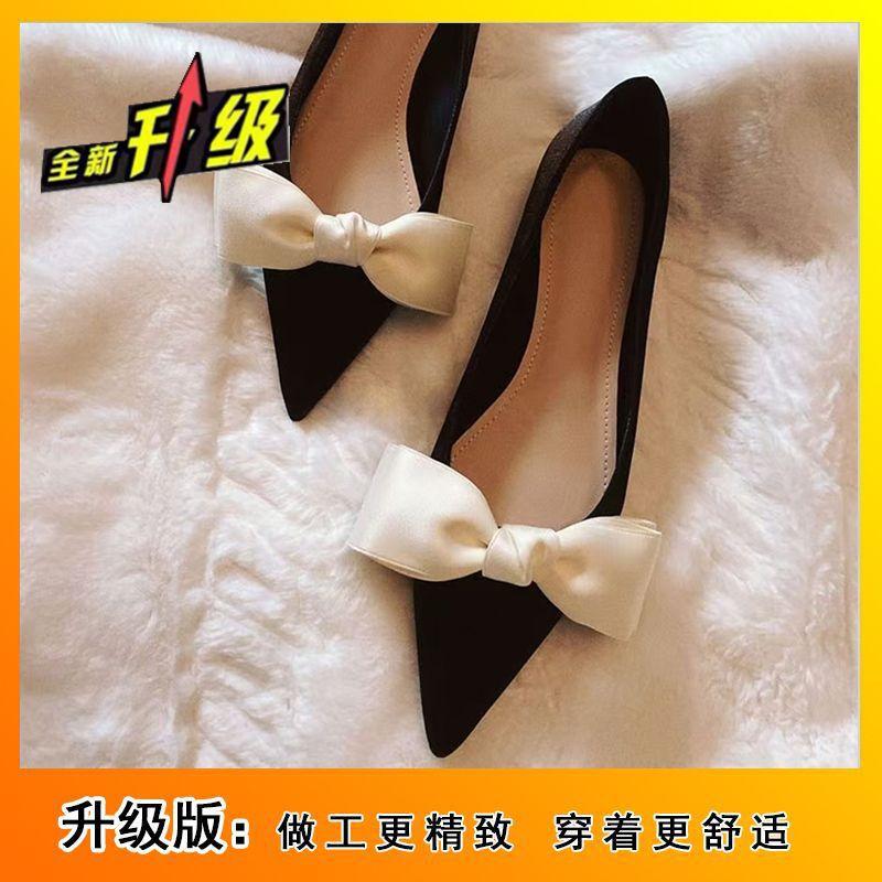 French gentle retro single shoes women's 2025 spring and autumn new popular thick heel pointed head shallow mouth small fragrant high heels