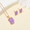 Trendy Cats Ear Accessories Set Pendant Necklace and Studs Earrings Suitable for Individualistic Women and Children