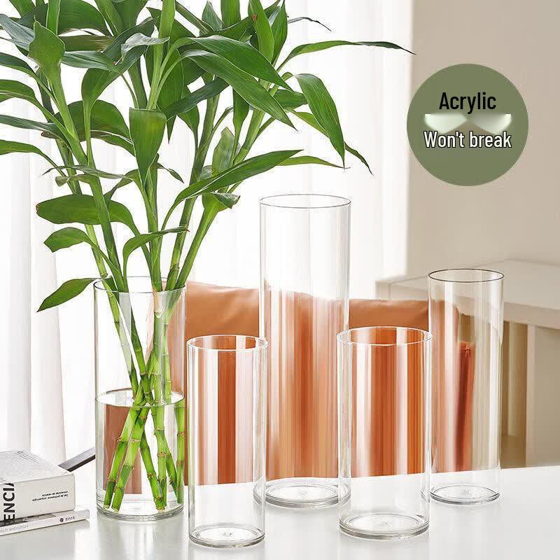 ZISIZ Transparent Acrylic Flower Bucket