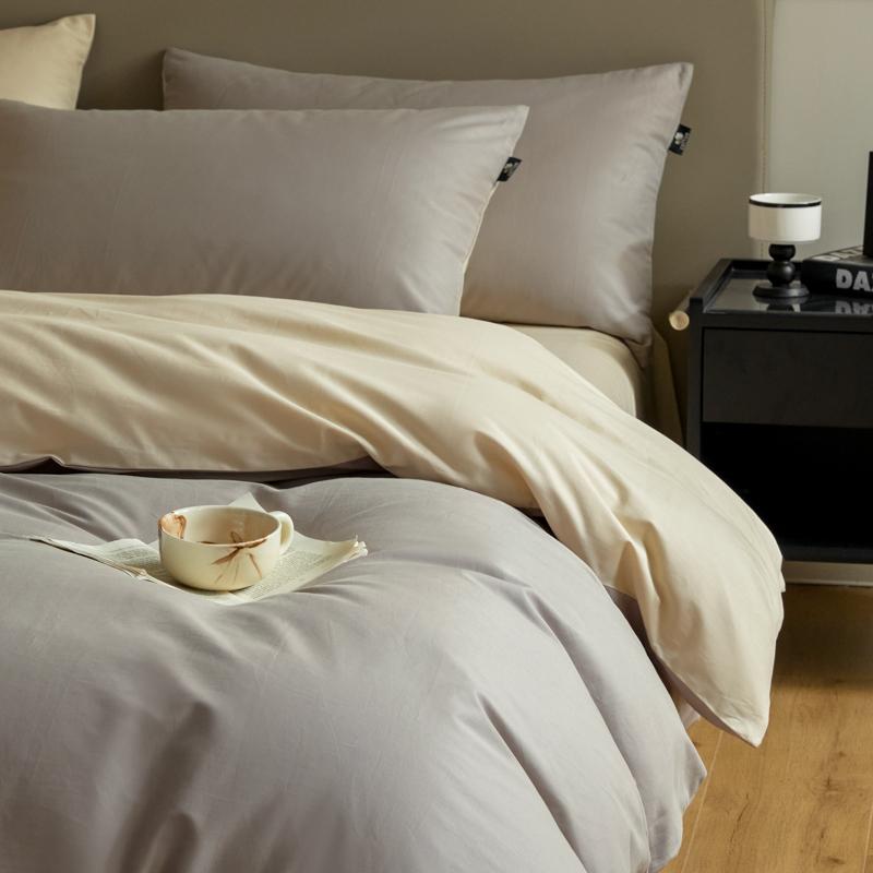 A-Class 100S Long-Staple Cotton Sateen Brushed Solid Bedding Set Duvet Cover Set Luxurious Milled Softness, Smooth