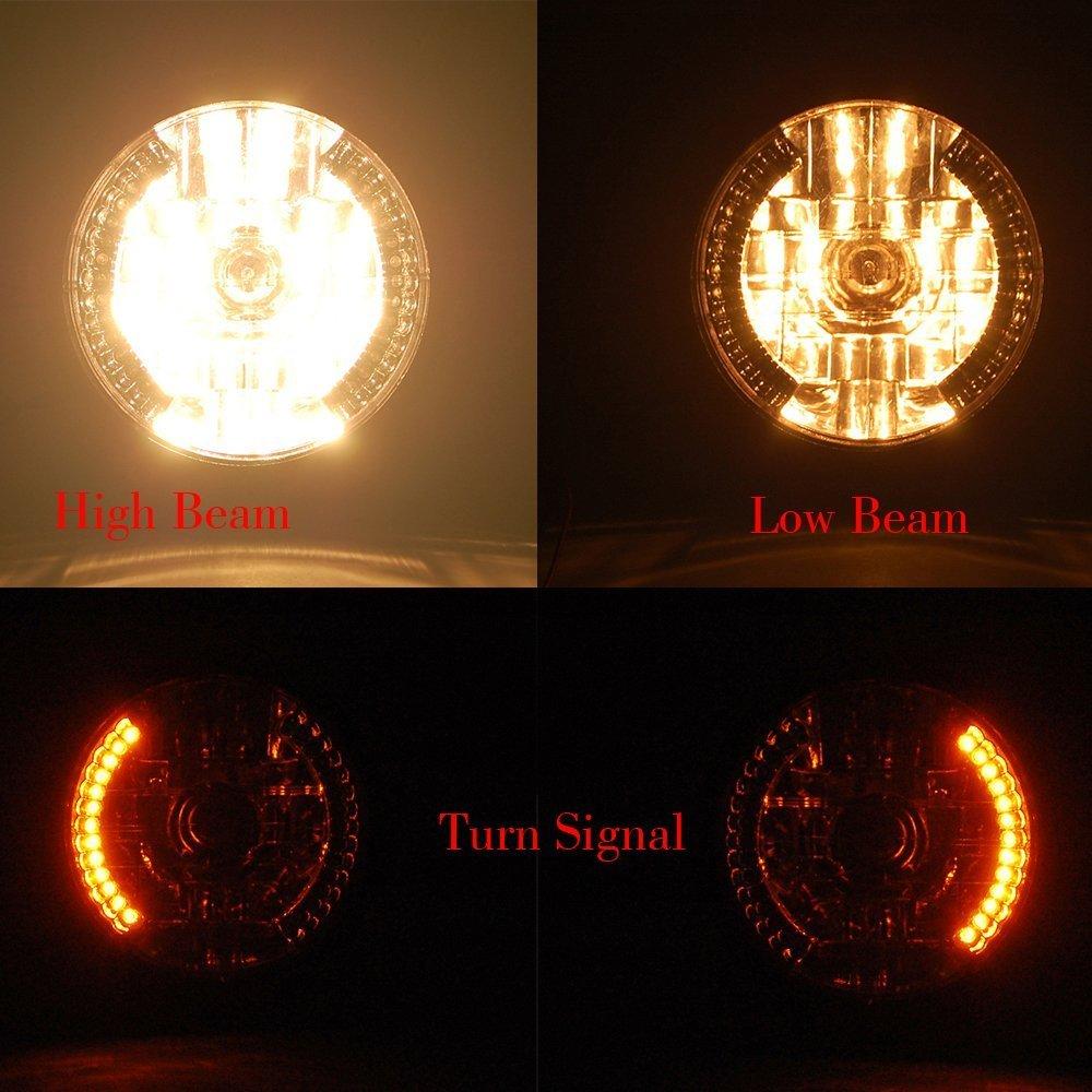 Szmsmy Motorcycle, Multi Headlight, 7.1 Inches (180 Mm), 5.7 Ft (145 Mm), Universal Use, Includes Turn Signals