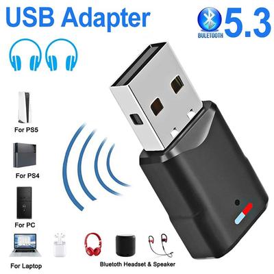 Bluetooth Audio Adapter Wireless Headphone Adapter Receiver for PS5/PS4 Game Console PC Headset 2 In 1 USB Bluetooth 5.3 Dongle