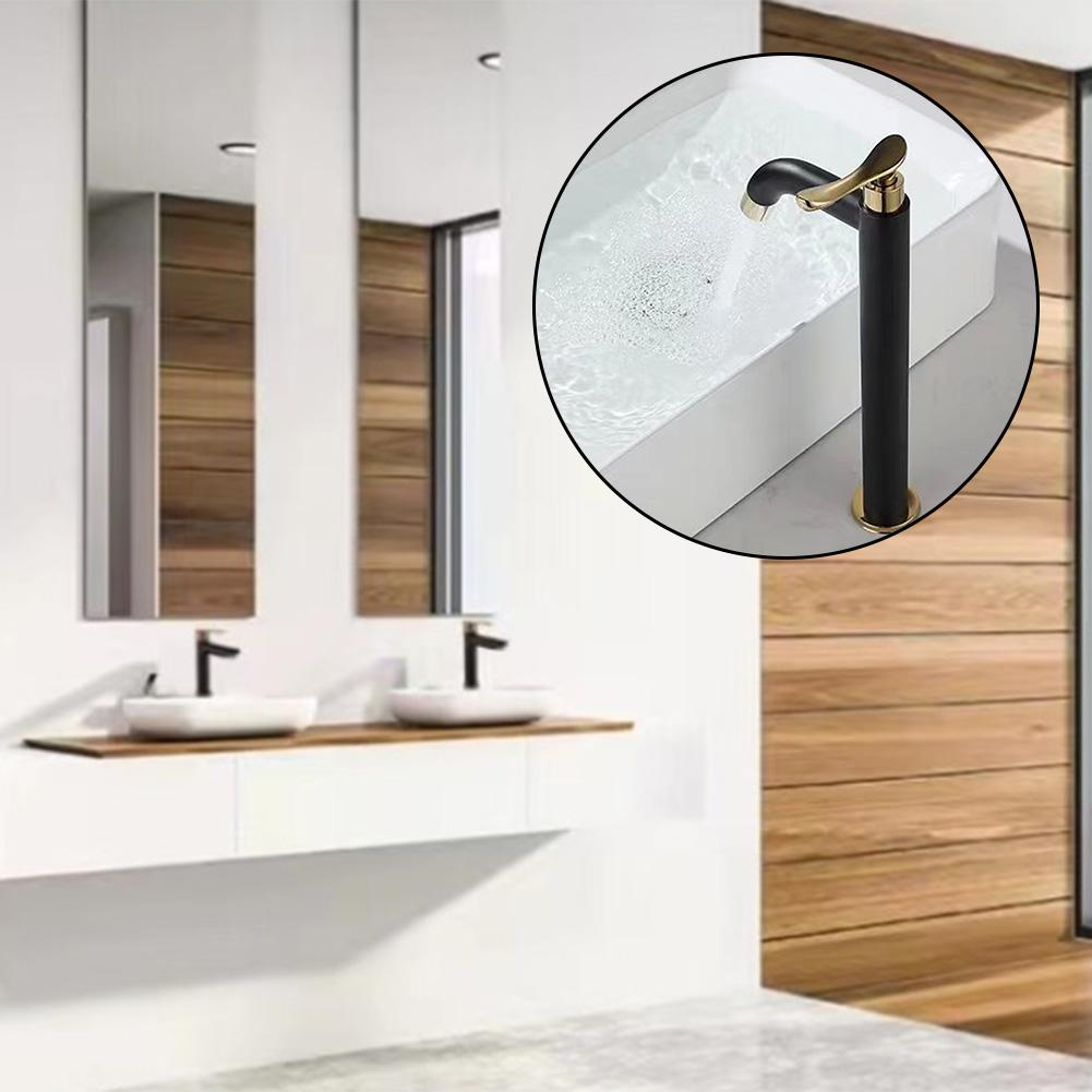 Bathroom Sink Faucets Black&Gold Single Cold Water Washbasin Tap Single Handle Stainless Steel Hot Cold Wate Mixer Tap