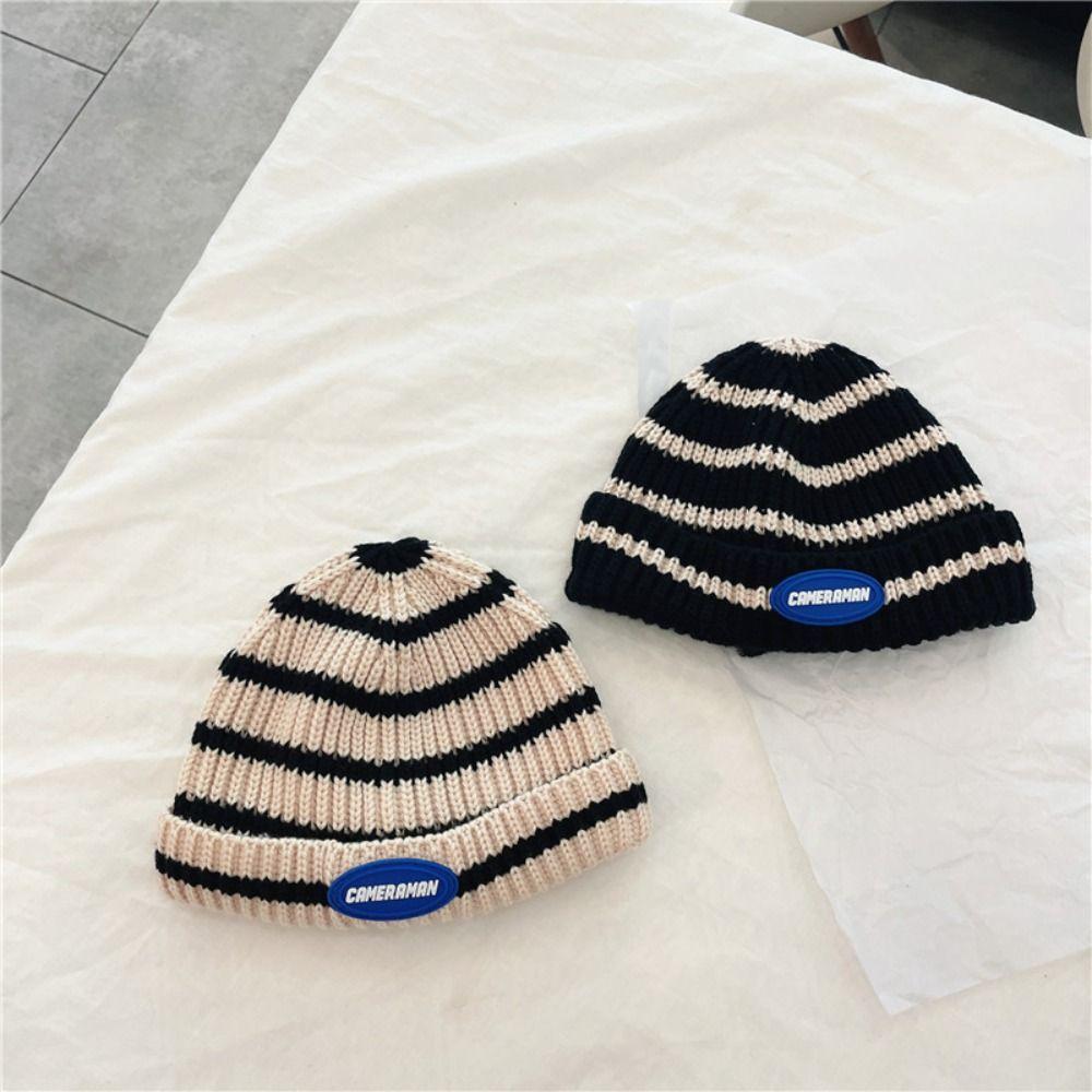 Comfortable Striped Knitted Hat Warm Beanie Hat Fashion Children's Hats  For Boys and Girls