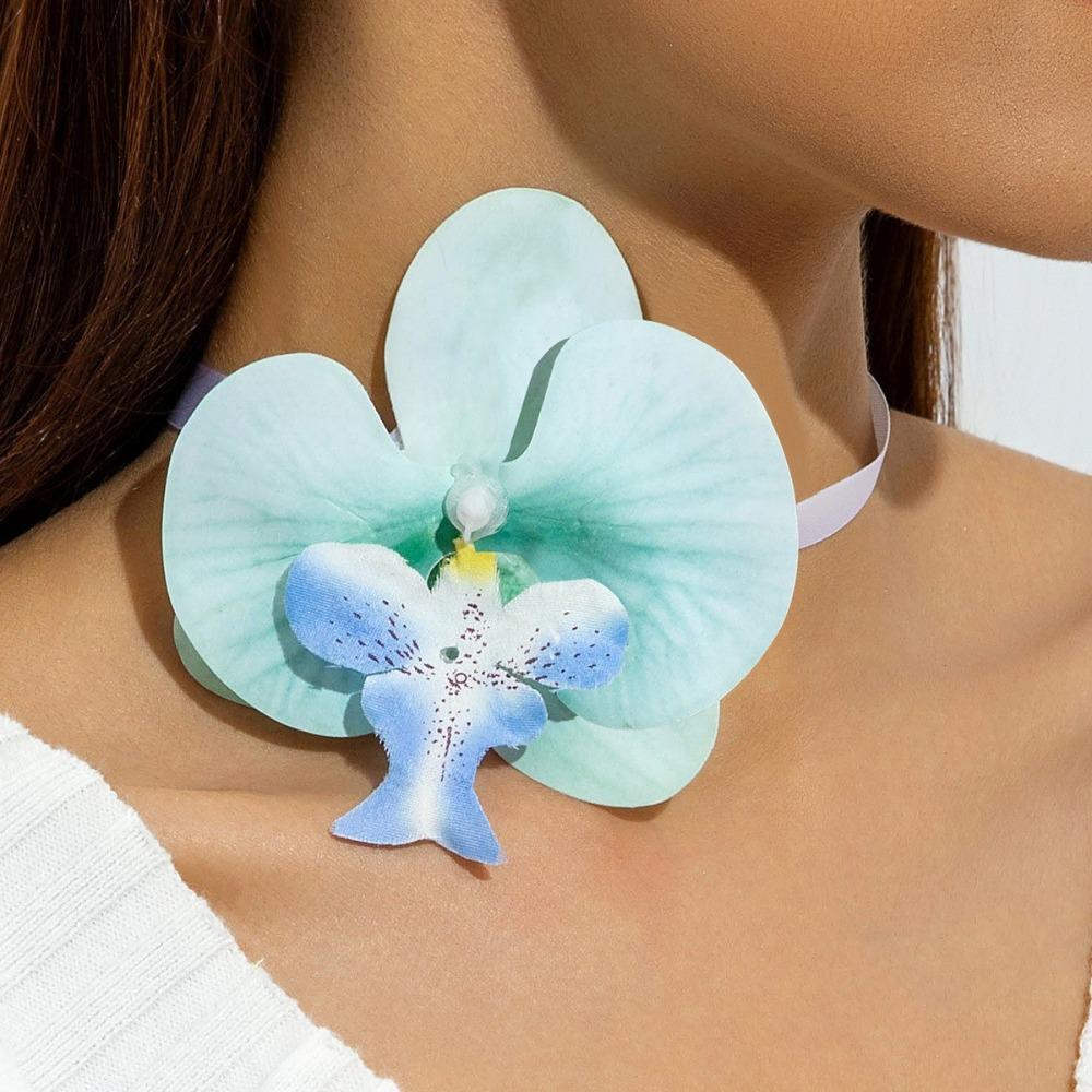 Charm Phalaenopsis Collarbone Chain High-end Flower Choker Exquisite Flower Necklace for Gifts
