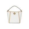 Mcgraw Solid Color Stitching Hardware Buckle Magnetic Buckle Double T Logo Leather Bucket Handbag Small Women Handbags White 148635-100