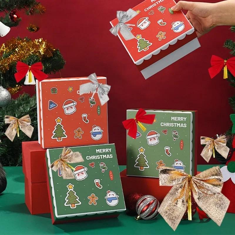 3612Pcs Christmas Bow Red Gold Velvet Bow Xmas Tree Pendant New Year Party Garland Gift Box Decoration Diy Handmade Supplies