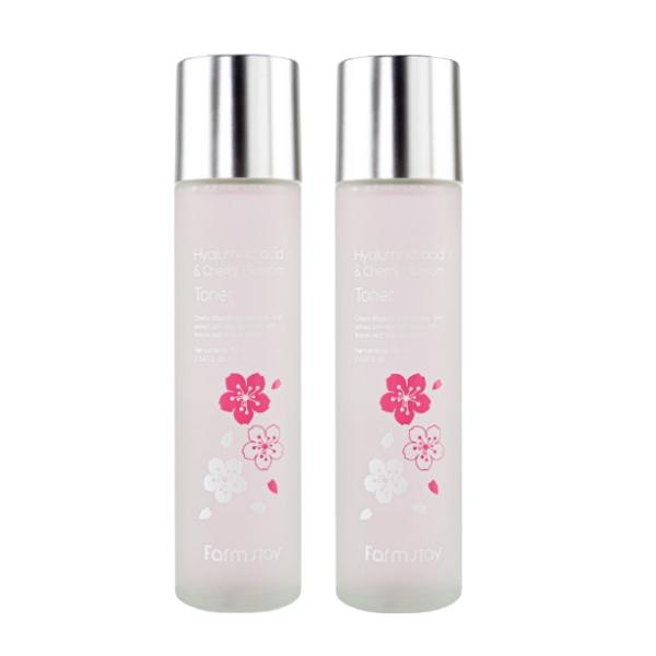 FarmStay Hyaluronsäure- und Kirschblüten-Toner 150 ml, Emulsion 120 ml, Serum 35 ml, Creme 55 ml  (15 Optionen)