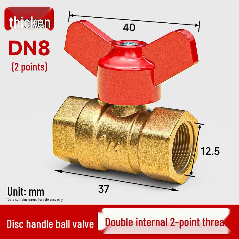 Heavy-Duty 1/2" Brass Ball Valve for Air and Water Pipes, Internal/External Thread